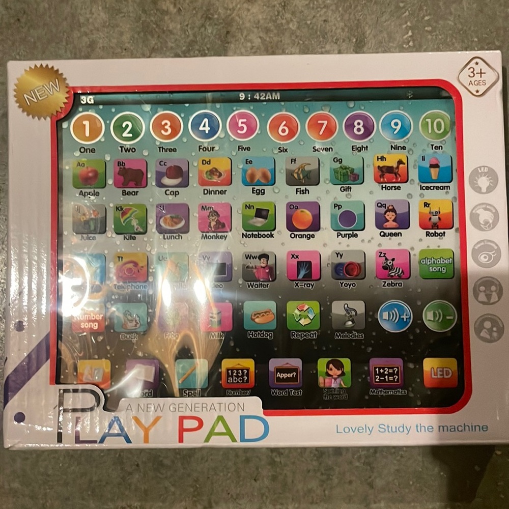 Kid Tablet Toddler Learning Pad Interactive Toy with Lights -Educational Toys